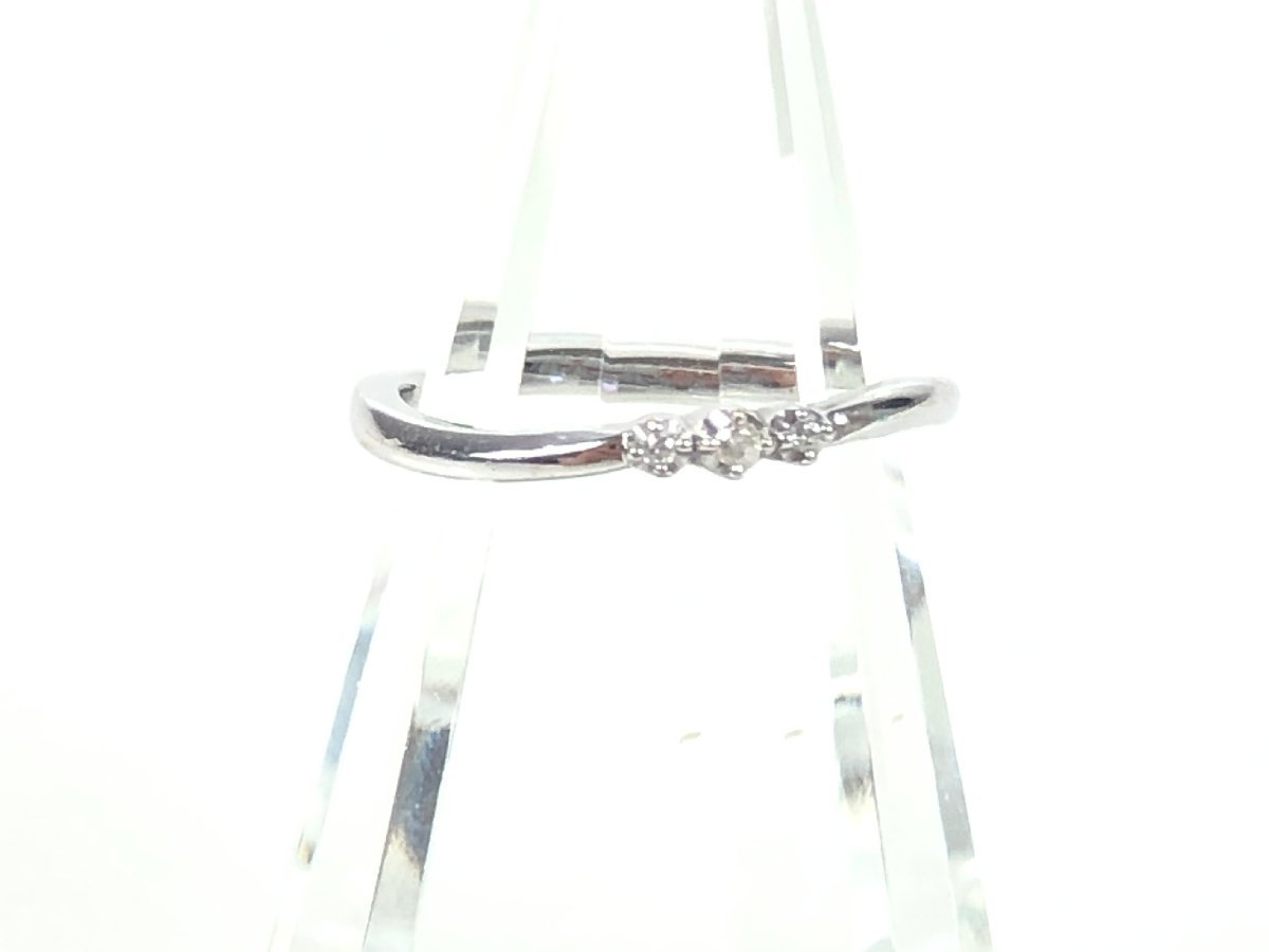 4℃　ヨンドシー　K10/ジルコニア　リング　指輪　サイズ6号　ホワイトゴールド　YAS-8156