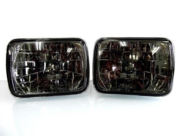 汎用 角型 角灯 スモーククリスタル ヘッドライト ガラスレンズ 左右 ヘッドランプ H4流用 ランクルプラド LJ78G LJ78W 台湾製 送料無料