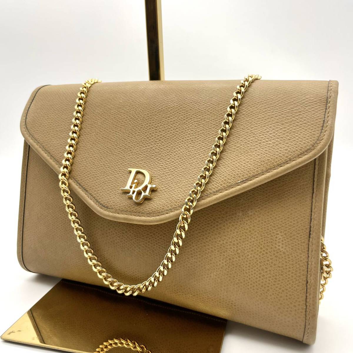 1円〜 Christian Dior クリスチャン・ディオール グレイン レザー 本革 