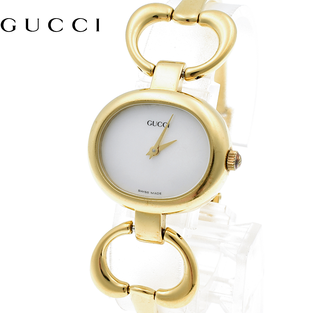 GUCCI グッチ 1600 シェル文字盤 QZ クォーツ レディース腕時計