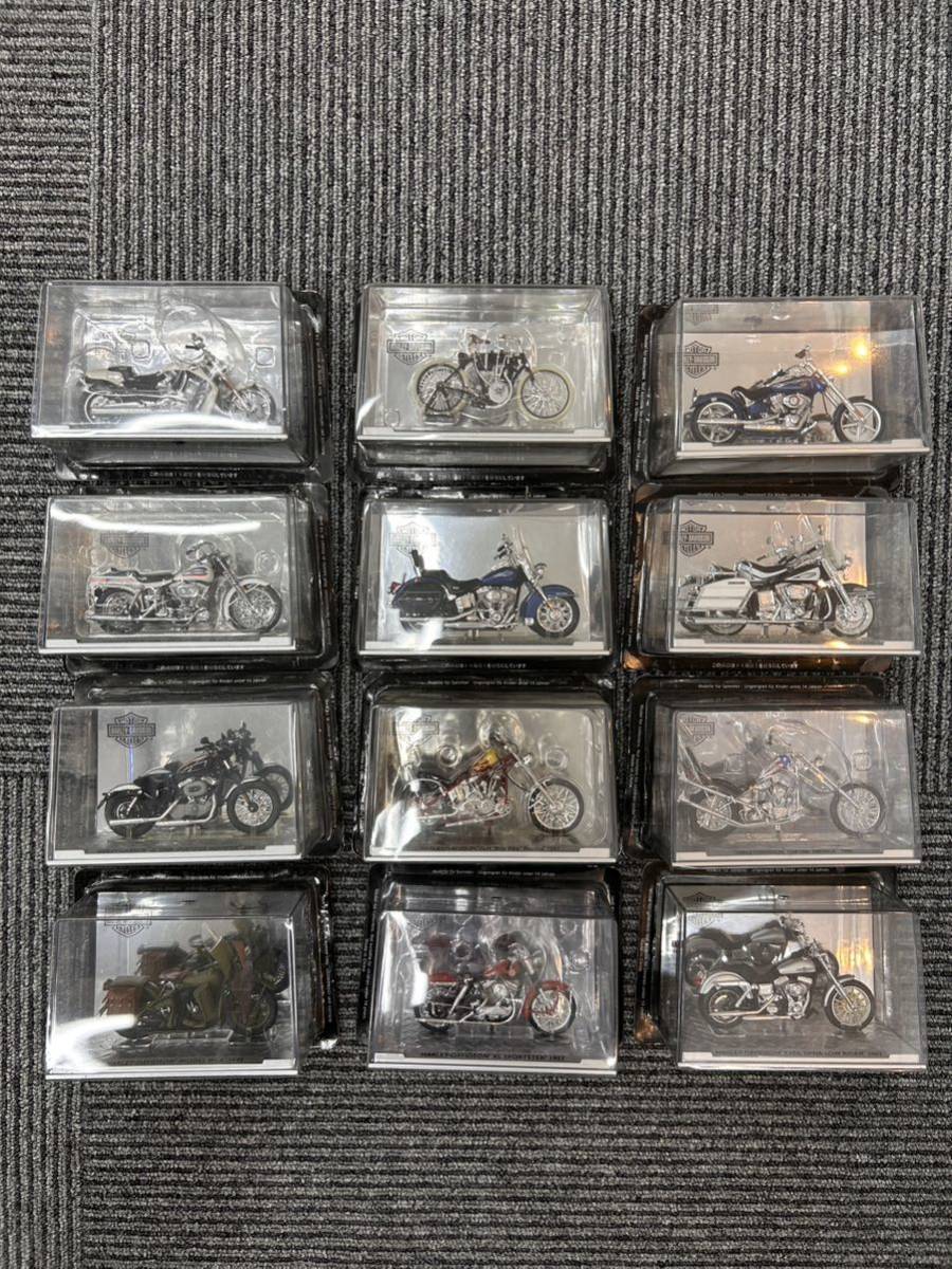 ハーレーダビッドソン・プレミアムコレクション 1/24スケールのダイキャストモデル12個 マガジン10冊