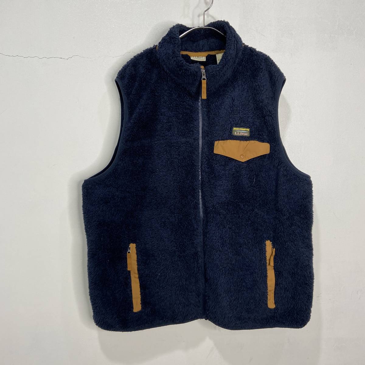 ☆送料無料☆L.L.BEAN☆エルエルビーン☆ボアフリースベスト☆メンズXXL☆ビッグサイズ☆ネイビー☆G23