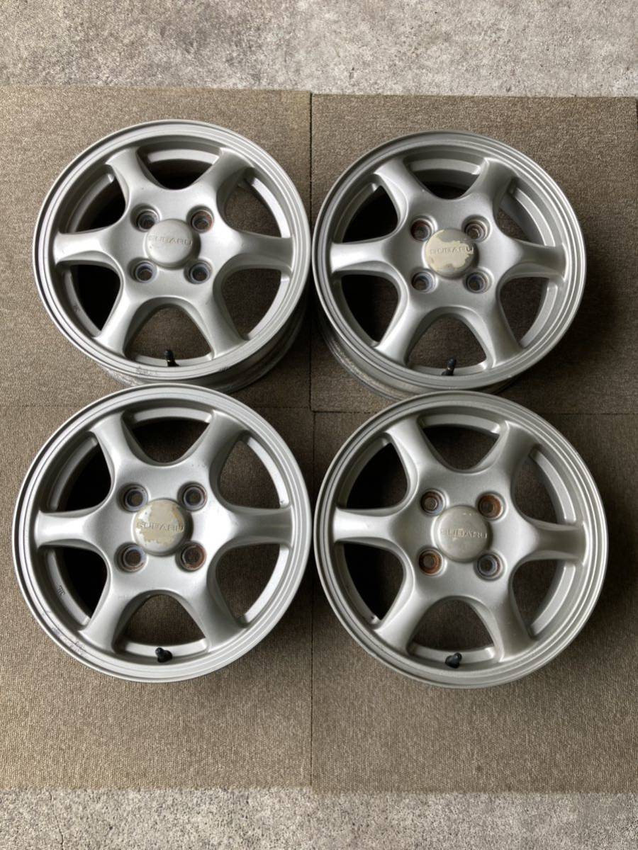 スバル プレオ 純正 13インチ アルミホイール13×4J 4穴 PCD100 +45 4本 ヴィヴィオ R2 日本製 JAPAN 札幌 手渡し可能 希少 SUBARU