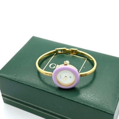 良品☆稼働 チェンジベゼル GUCCI 新品電池 レディース腕時計 チェンジ