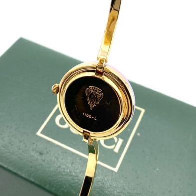 良品☆稼働 チェンジベゼル GUCCI 新品電池 レディース腕時計 チェンジ