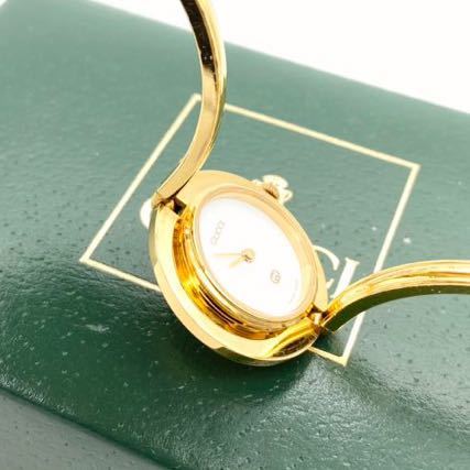 良品☆稼働 チェンジベゼル GUCCI 新品電池 レディース腕時計 チェンジ