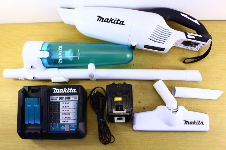 マキタ18V充電式クリーナ CL281FD純正バッテリー 充電器 サイクロン 他 ○makita/マキタ CL281FD 充電式クリーナー コードレス掃除機 充電器+
