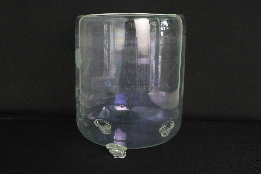 金魚鉢 メダカ鉢 切子 手吹きガラス 古道具 古家具 昭和レトロ