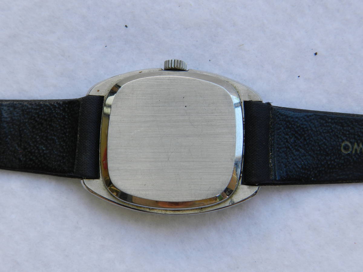 オメガ 手巻き式 腕時計 OMEGA デビル 銀色文字盤 角形ケース 純正尾錠