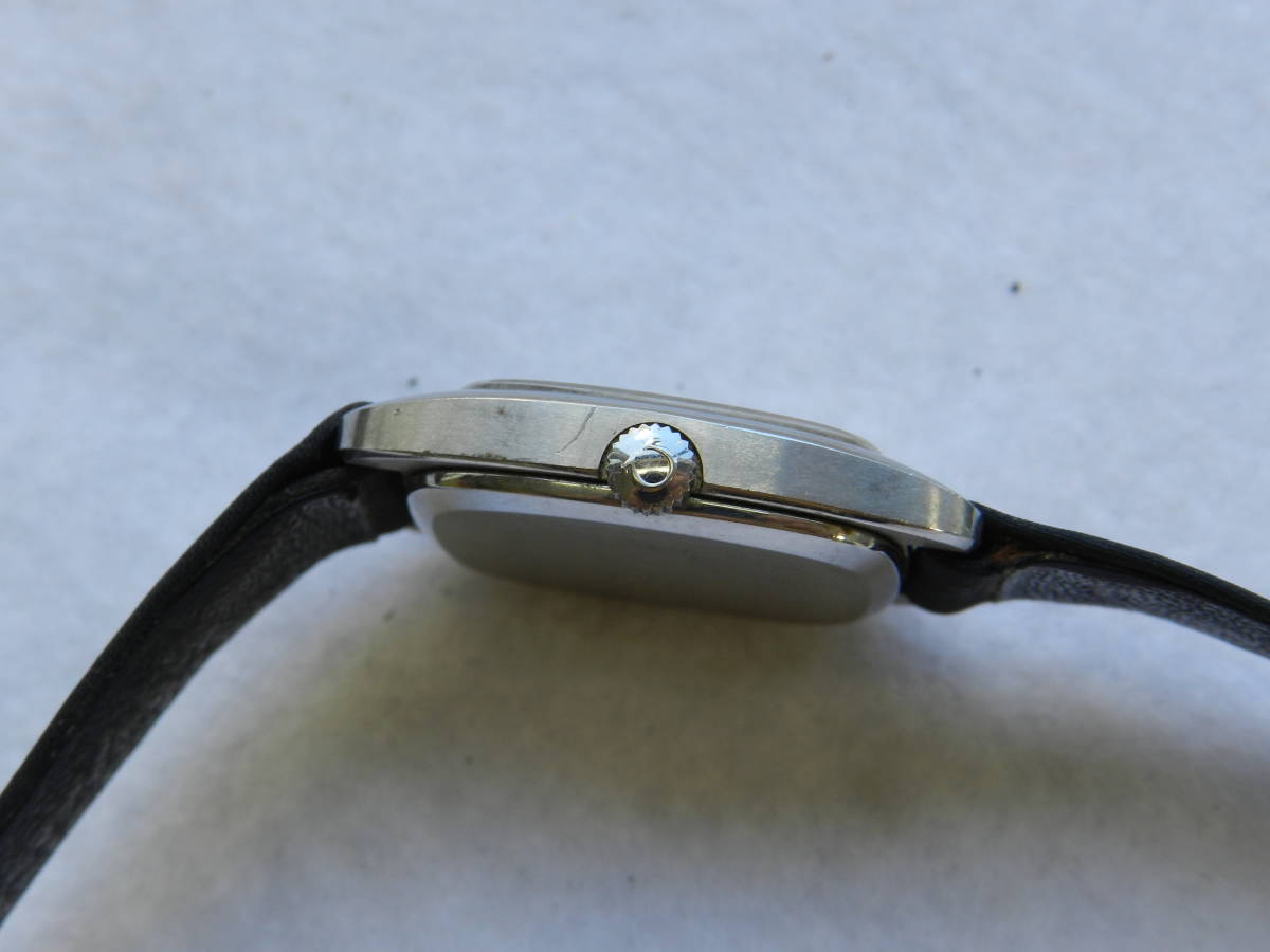 オメガ 手巻き式 腕時計 OMEGA デビル 銀色文字盤 角形ケース 純正尾錠