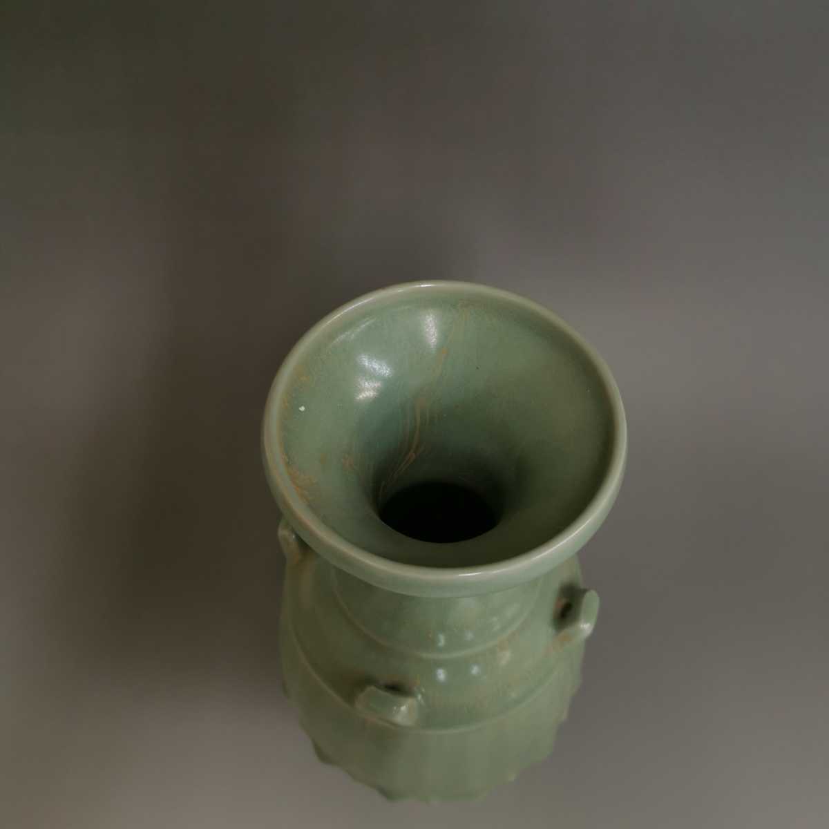 龍泉窯 青磁 瓶 花紋 中国美術 青瓷 龍泉窯 花瓶 花入 花器 美術品