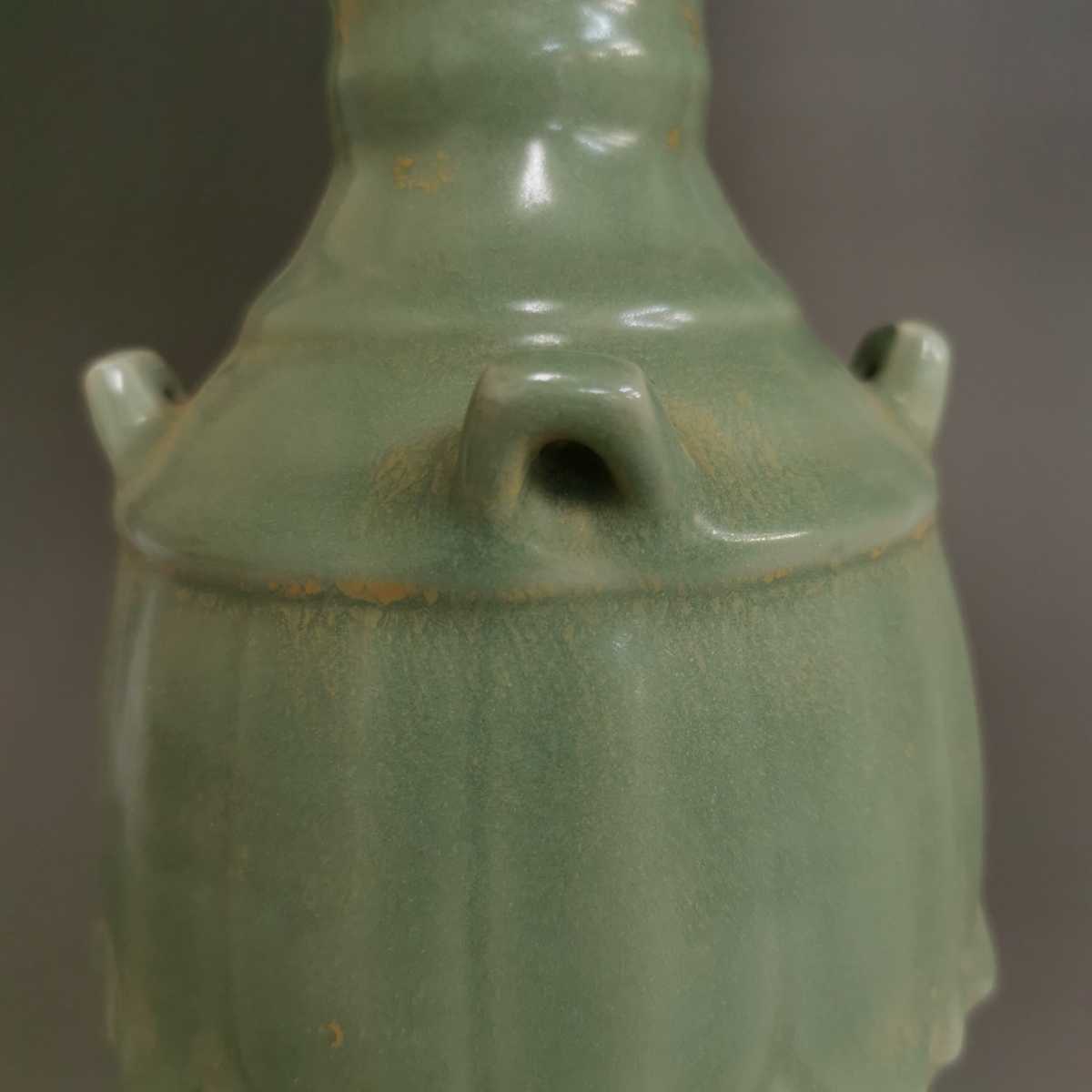 龍泉窯 青磁 瓶 花紋 中国美術 青瓷 龍泉窯 花瓶 花入 花器 美術品