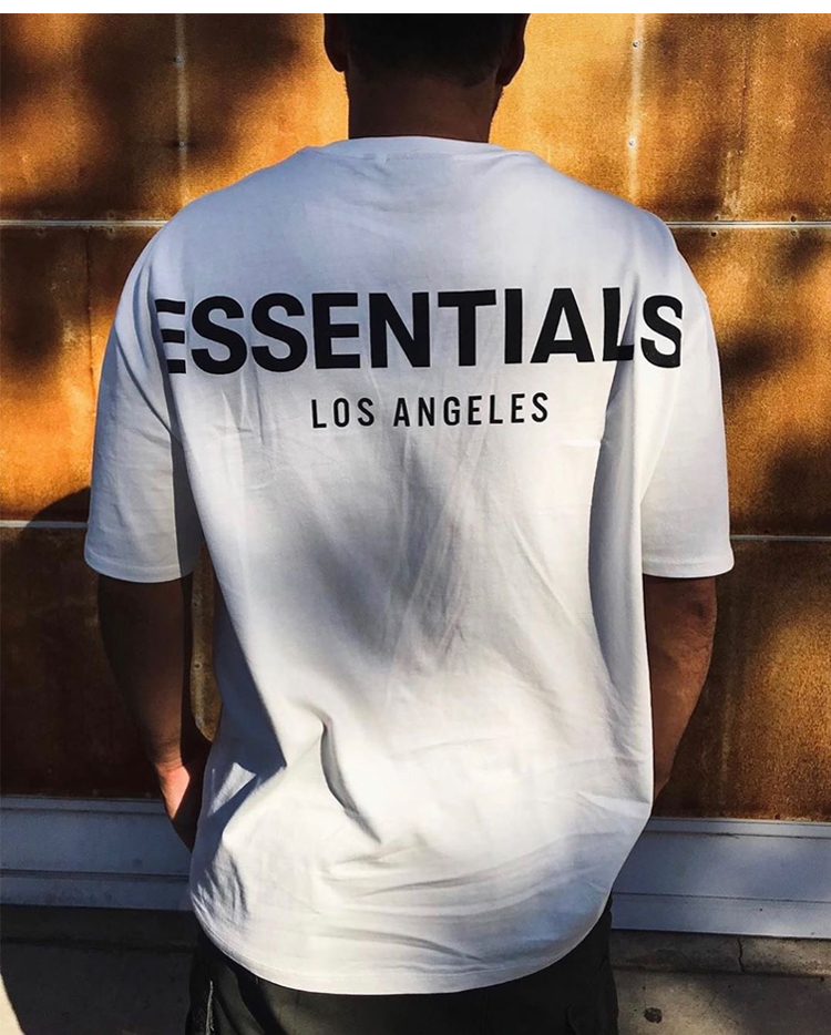 FOG ESSENTIALS エッセンシャルズ■LA限定 リフレクターロゴ バックプリントTシャツ ホワイト L■PACSUN ユニセックスFear of God
