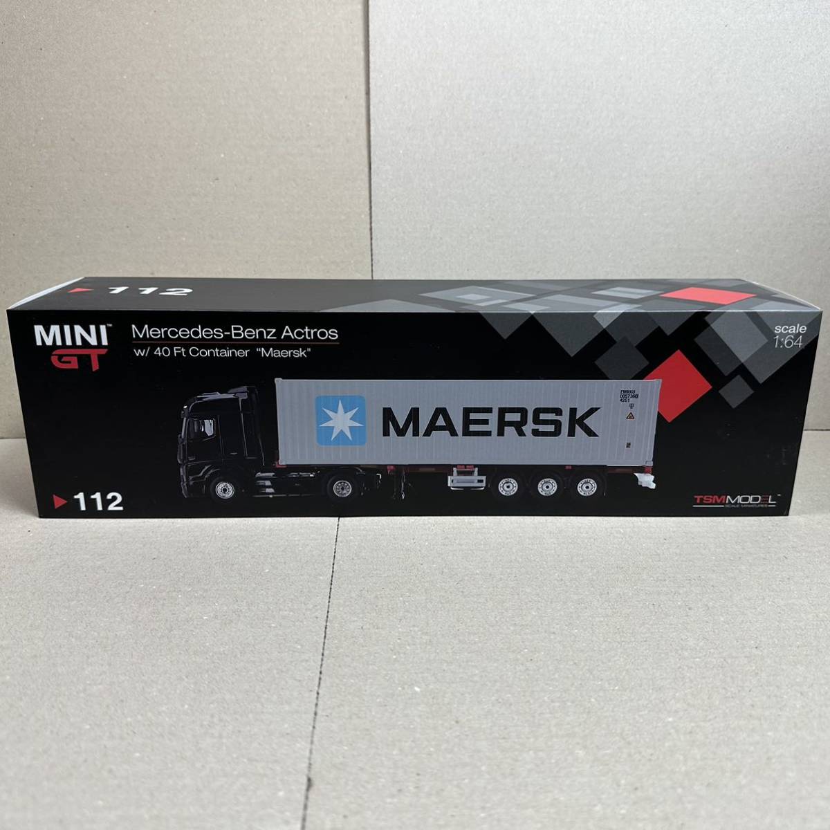 MINI GT 1/64 メルセデスベンツ アクトロス 40ftコンテナ MAERSK