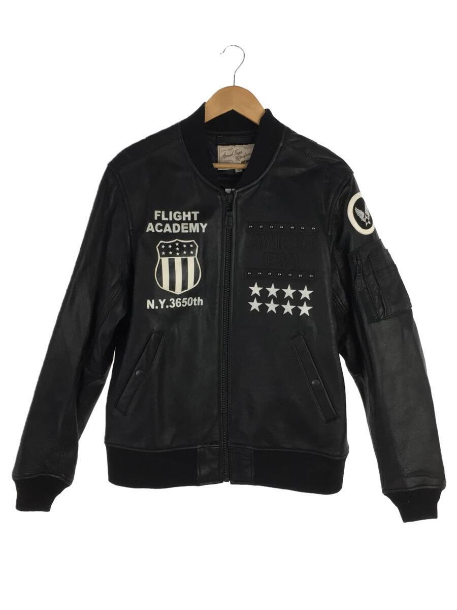 AVIREX◇レザージャケット・ブルゾン/XL/BLK/6161075/GOAT MA-1 UNITED