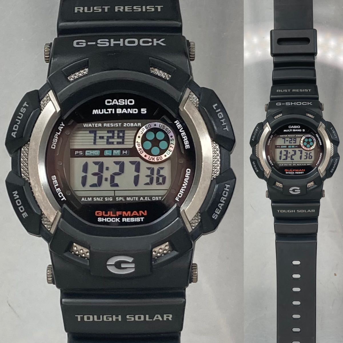 極 G-SHOCK GW-9100-1JF GULFMANガルフマン タフソーラー 電波受信 