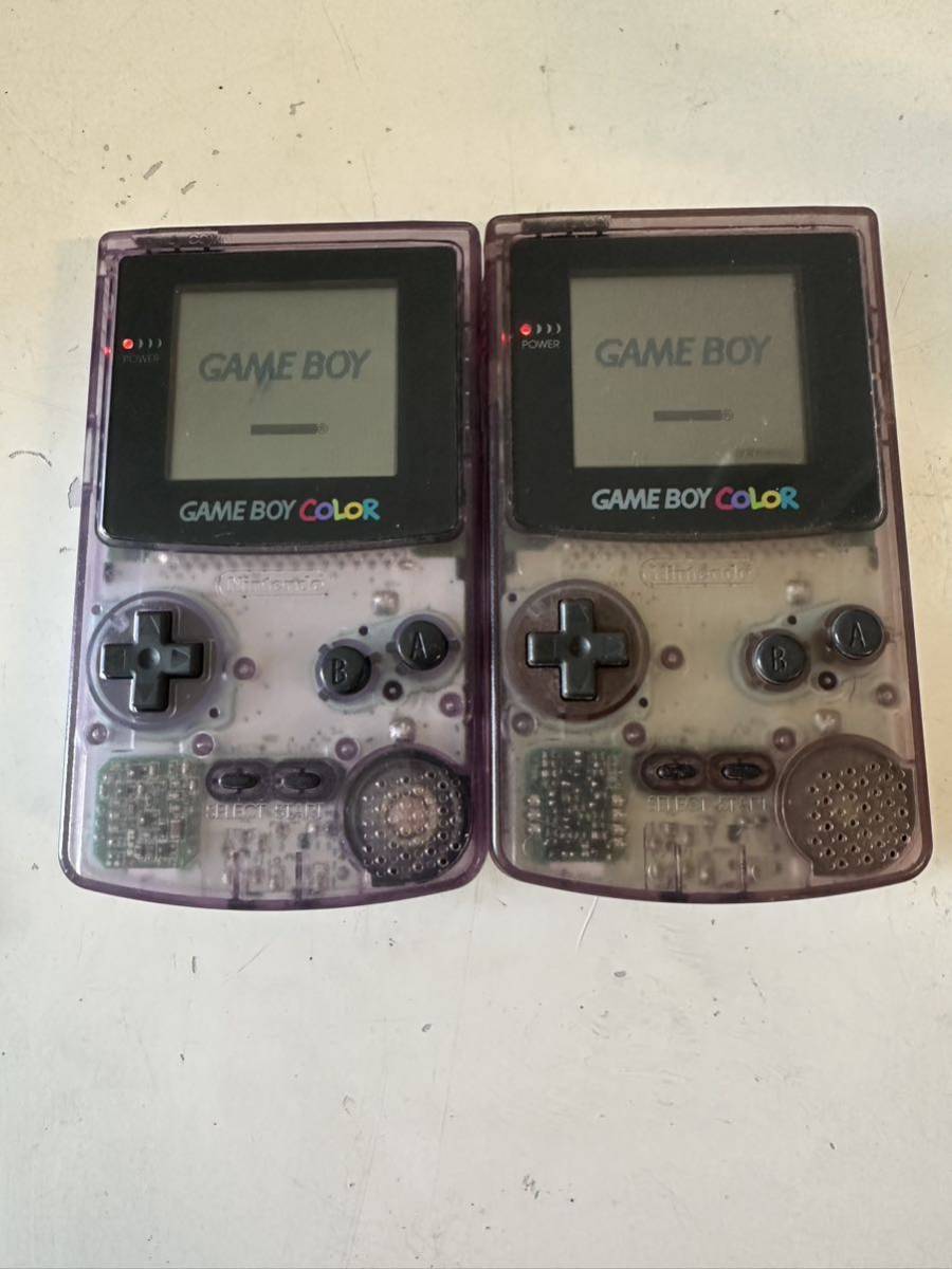 任天堂 ゲームボーイカラー 本体2個（CGB-001/パープル） 通電確認 CGB