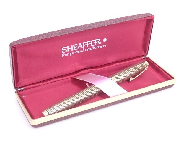 SHEAFFER シェーファー 万年筆 ペン先14K 585 ゴールド系 縞柄【CKAA9048】 SHEAFFER シェーファー 万年筆 ゴールドー シェーファー 万年筆 Sheaffer 14K