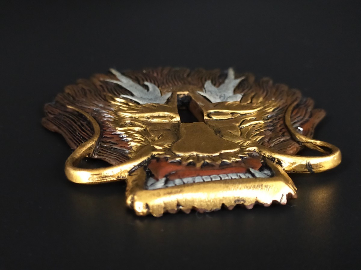 XG93 日本刀装具 刀鍔 龍の図 銅地 細工 絵金銀 刀剣美術 武道具 XG93