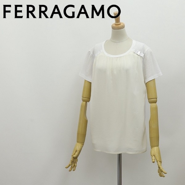 ◇Salvatore Ferragamo サルヴァトーレ フェラガモ ヴァラ シルク切替