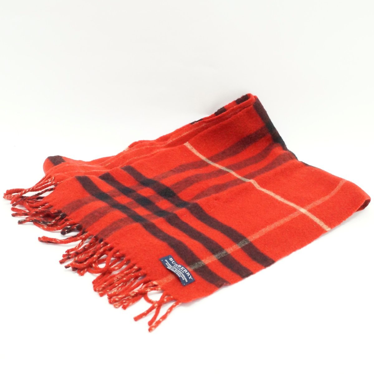 中古 バーバリー BURBERRY チェック柄 マフラー ウール 90% カシミヤ