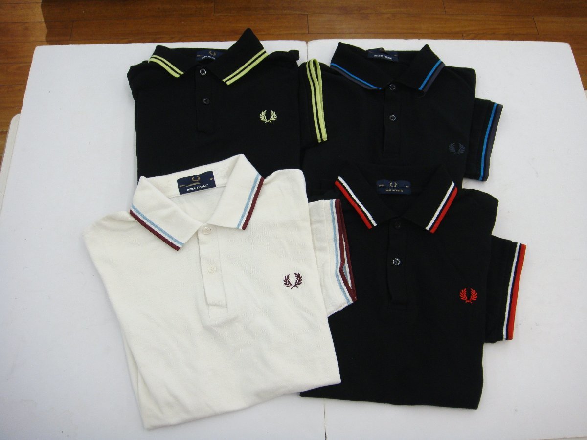 1円～ FRED PERRY フレッドペリー メンズ 半袖ポロシャツ ブラック 