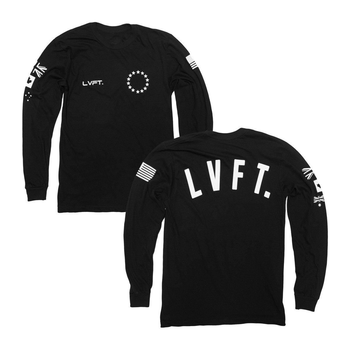 【送料無料】LVFT ロングスリーブ Star 黒 XLサイズ☆LIVE FIT