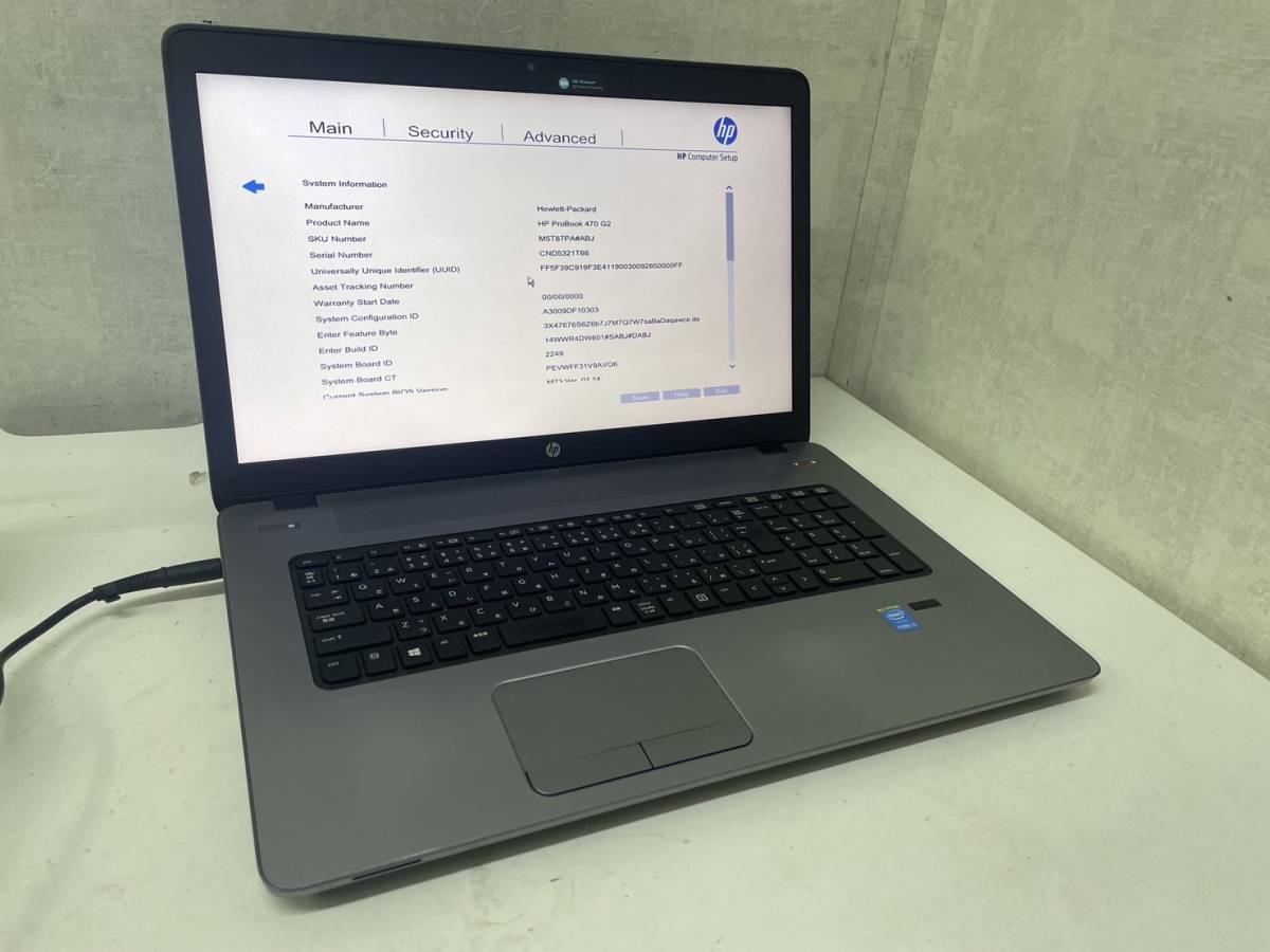 Core i5-5200U】 HP ProBook 470 G2 【BIOS確認済】 メモリ2GB/SSDなし