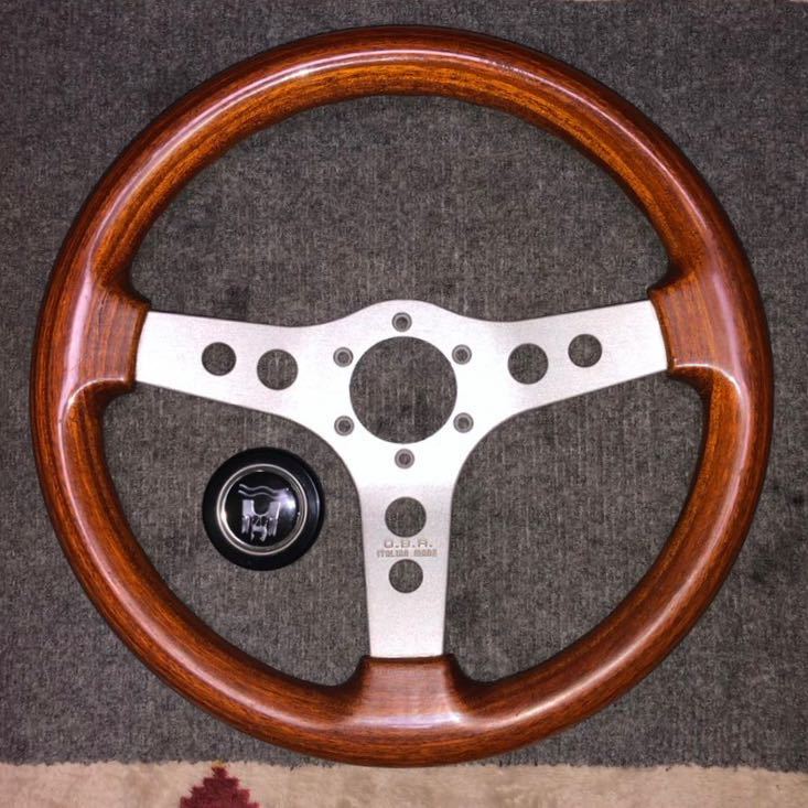 O.B.A. OBA オバ ウッド 木目 ステアリング ハンドル φ35cm イタリア製  