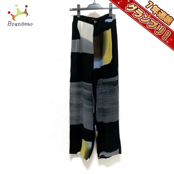 イッセイミヤケ ISSEYMIYAKE パンツ サイズS 黒×グレー×マルチ レディース 美品 ボトムス