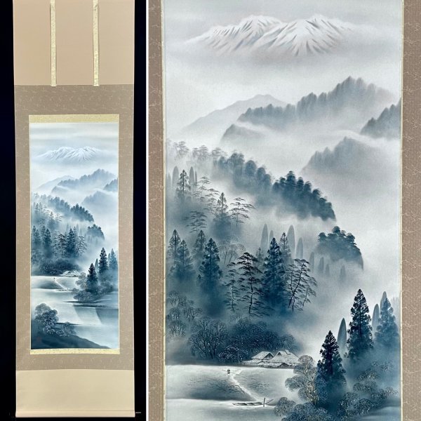 No5606掛軸　巣雲文景　山水人物図　絹本着色　日本画　古画　古美術　送料無料 2026年最新】Yahoo!オークション -掛け軸日本画(山水、風月)の中古品