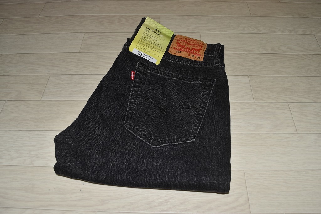 LEVI'S 514　W33　L32　ストレート ストレッチ ジーンズ　ブラック