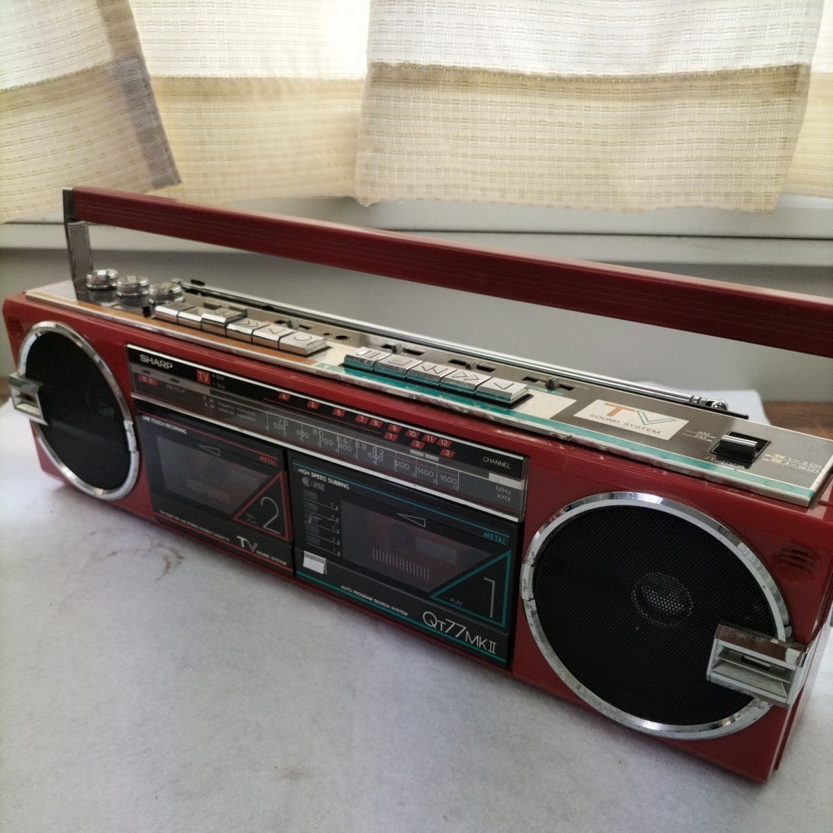 SHARP QT-77MKⅡ ステレオダブルカセット ラジカセ シャープ 昭和