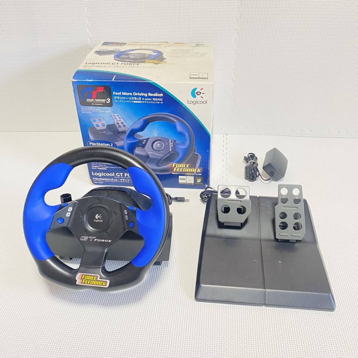 1円☆ Logicool GT FORCE ステアリングコントローラ ロジクール PS2 