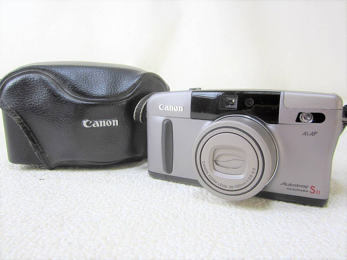 CANON キャノン Autoboy SⅡ オートボーイ 38-135mm 1:3.6-8.9 パノラマ フィルムカメラ カバー付 動作確認済 (4966)