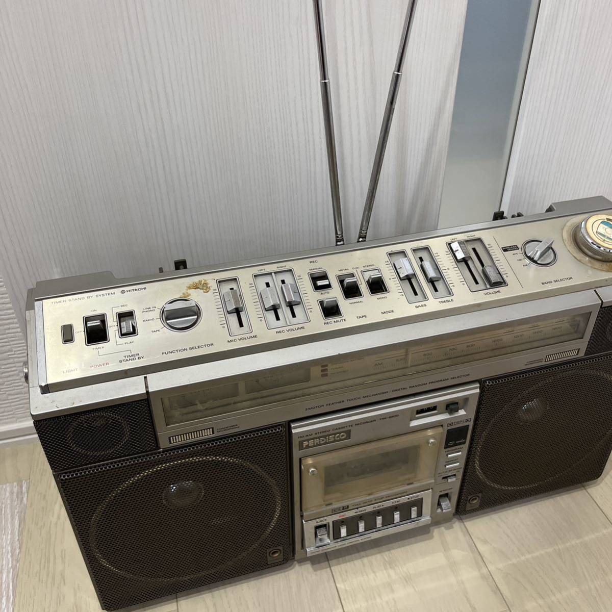 ジャンク品）HITACHI 日立 TRK-8800ラジカセ 昭和レトロ HITACHI TRK