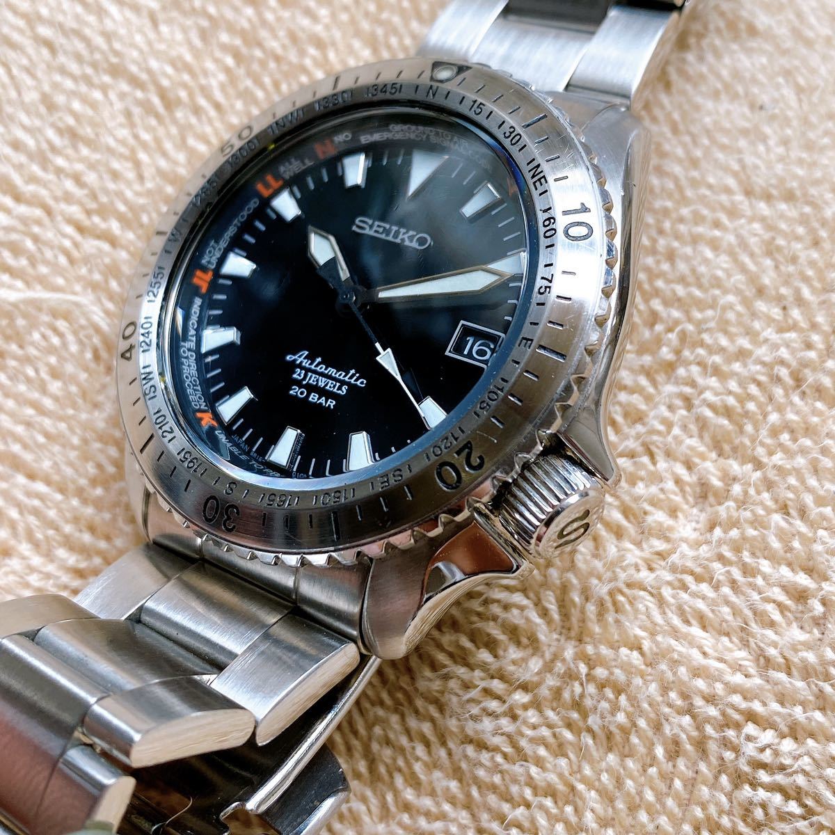 セイコー アルピニスト SARB059 6R15-01K0 自動巻 メンズ腕時計 1円