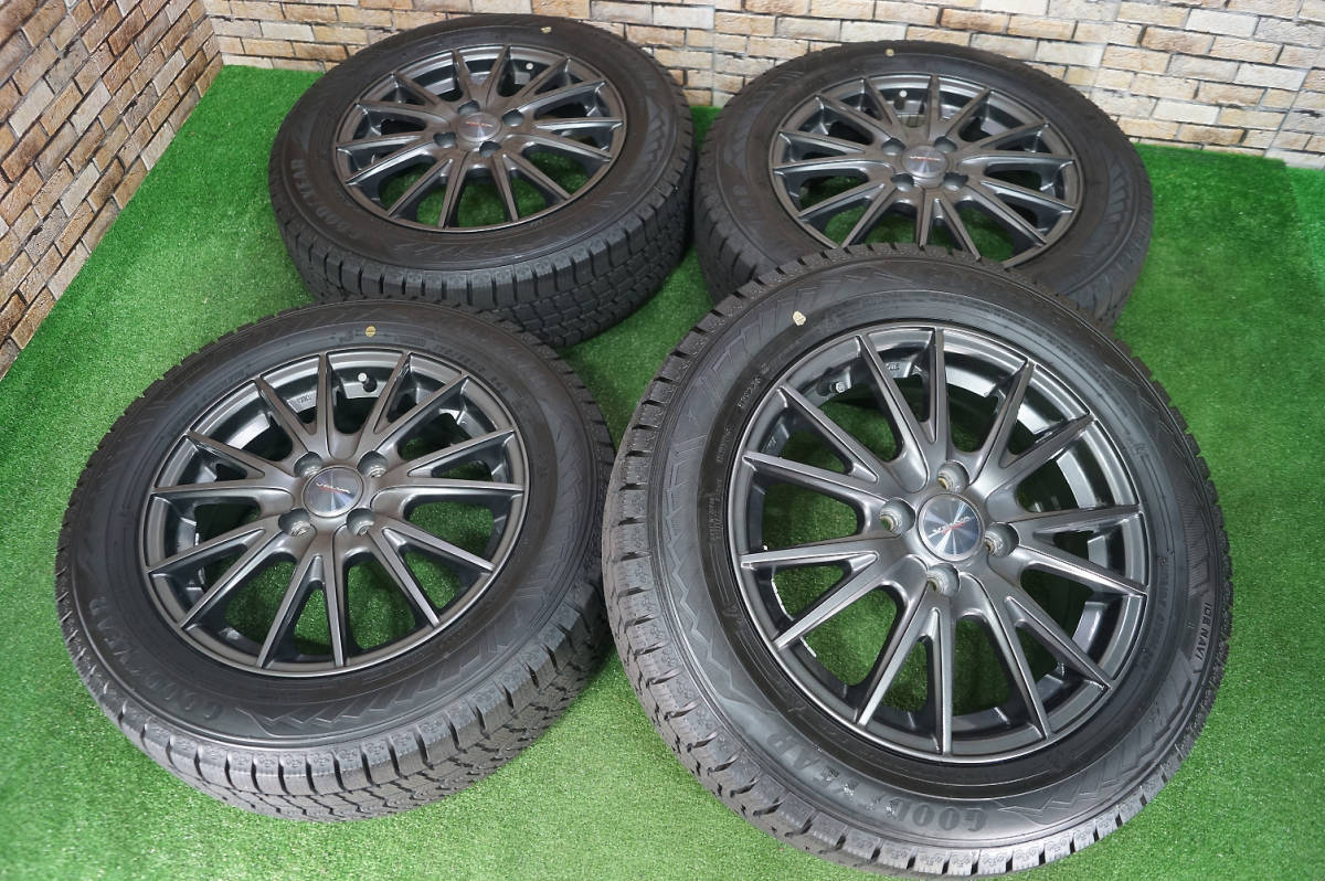 美品☆VelvaSport 5.5J+42 4H100☆99%山2022年☆Goodyear IceNavi8 175 