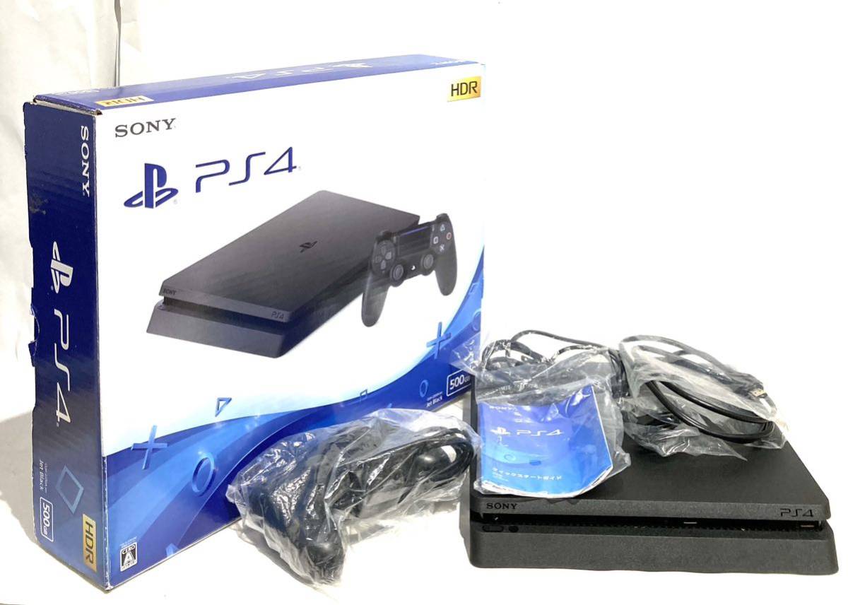 bk-1 SONY PS4 本体 セット CUH-2200A 箱 ジェットブラック プレステ4本体 PlayStation4 500GB 初期化済み(N339-1)