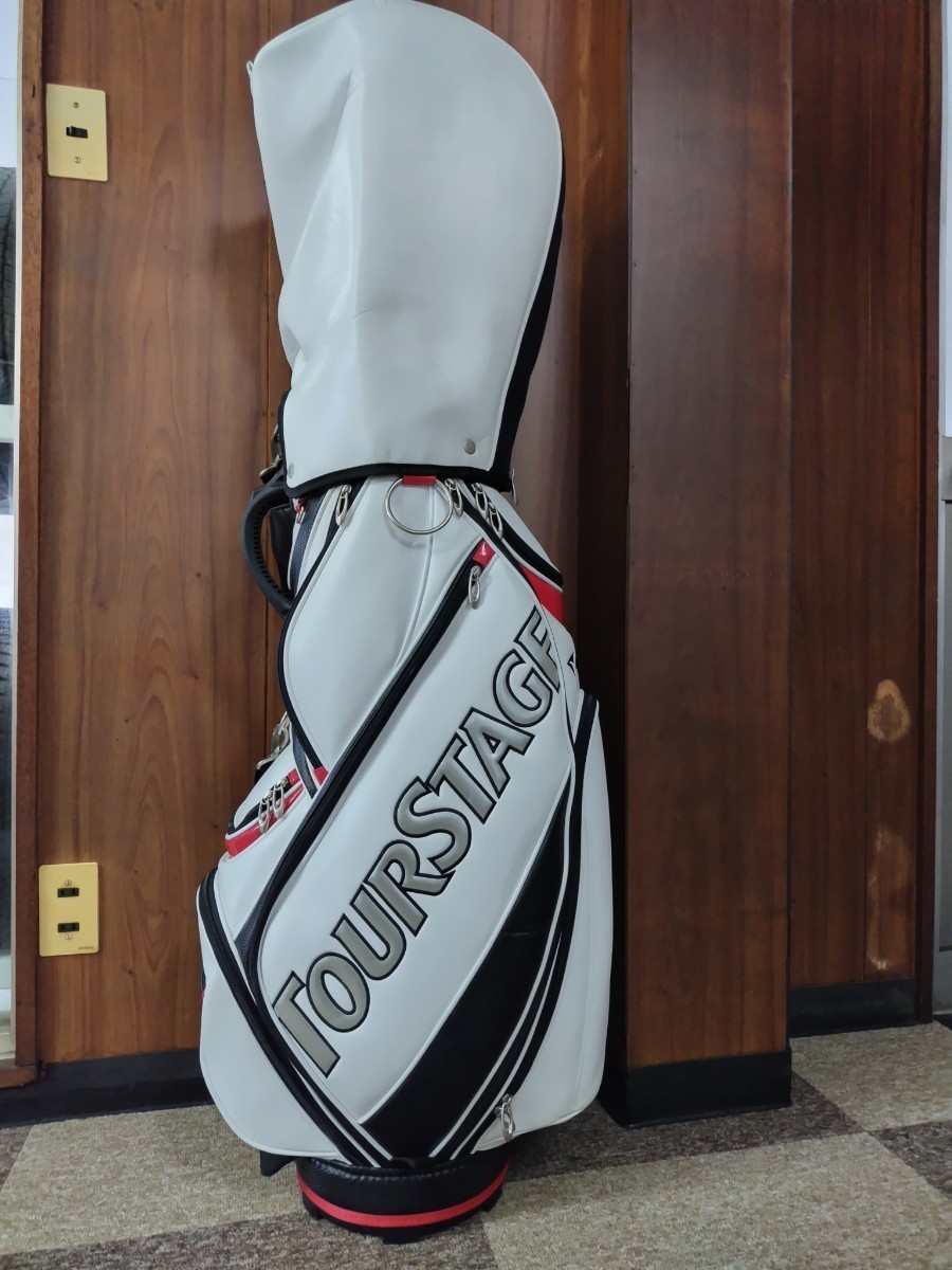 ブリヂストン TOURSTAGE キャディバッグ 9型47インチ対応 白 中古 3