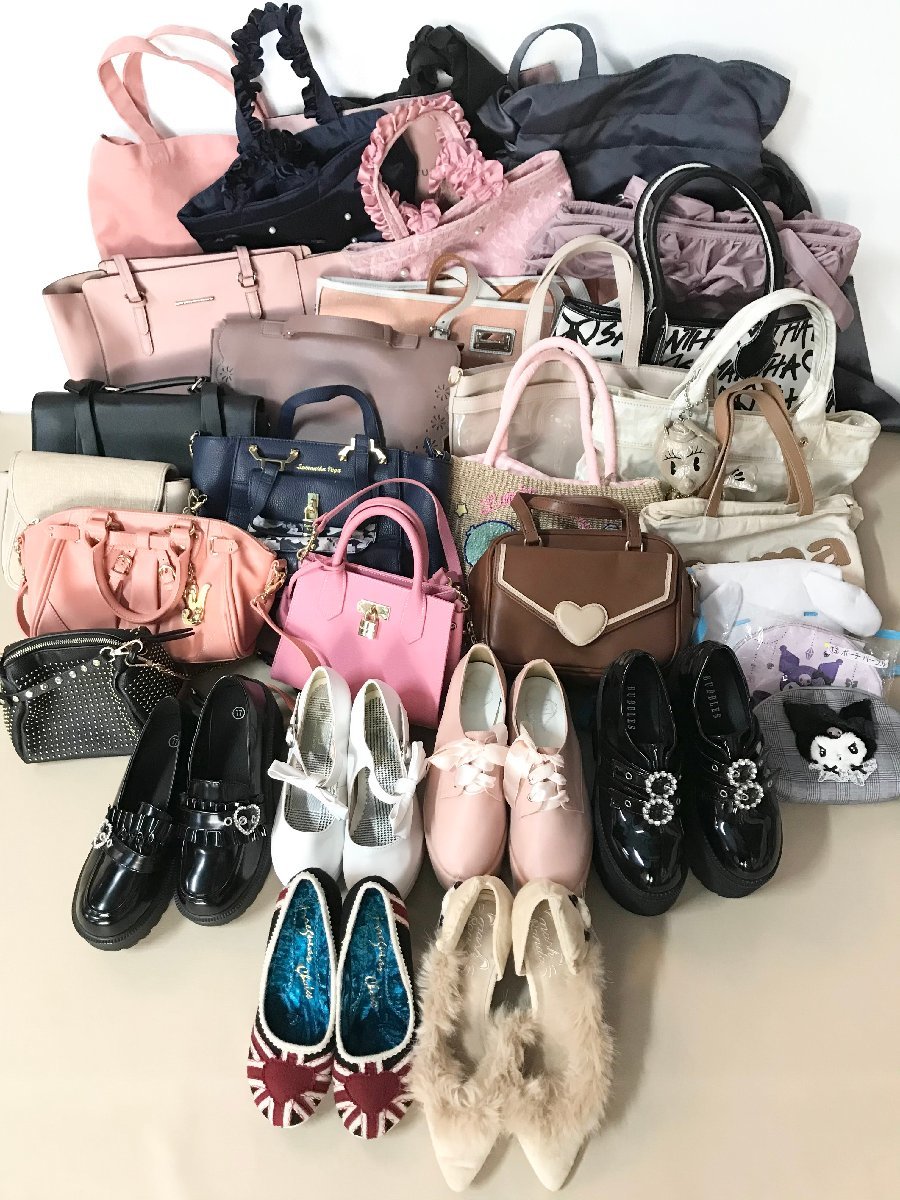 ★量産 地雷 バッグ パンプス 雑貨 等 30点 まとめ JILL サマンサ Maison de FLEUR クロミ トート ショルダー ポーチ 等 卸 現状品 17kg★