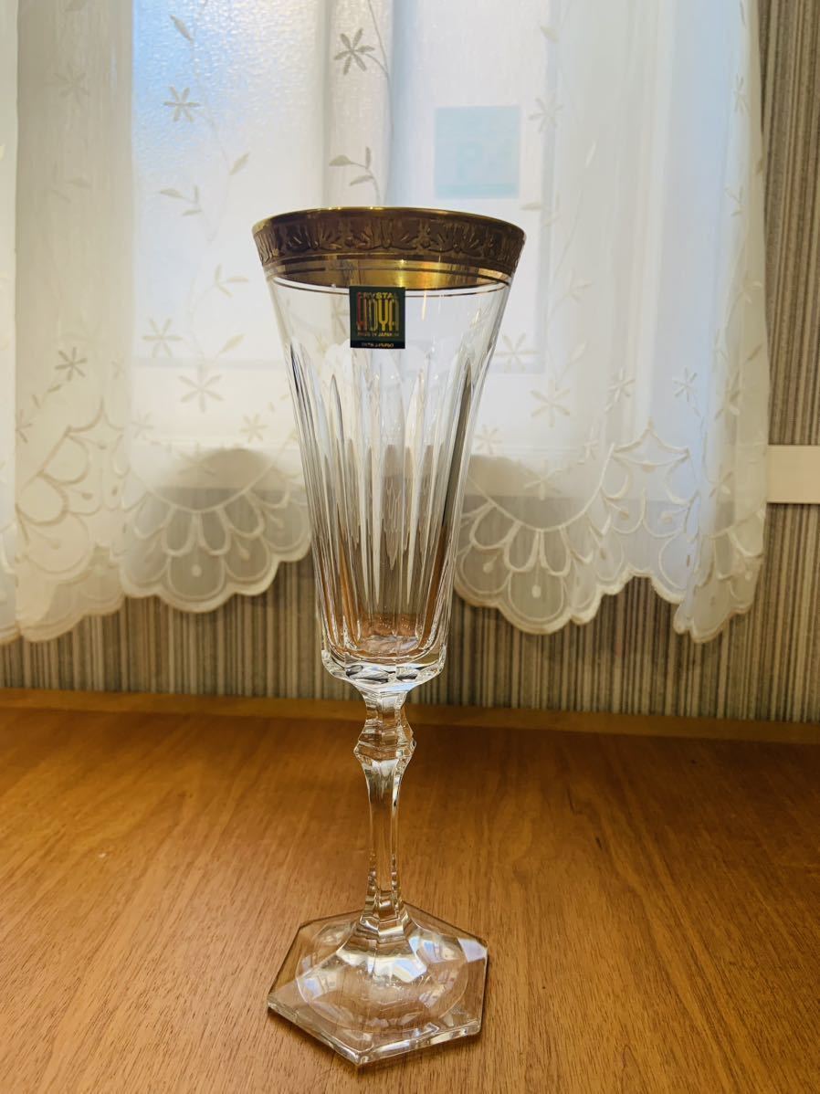 超激得，人気 HOYA CRYSTAL ホヤクリスタル シャンパングラス ワイングラス 金彩 1客(クリスタルガラス)｜売買されたオークション情報、yahooの商品情報をアーカイブ公開 - オークファン クリスタルガラス