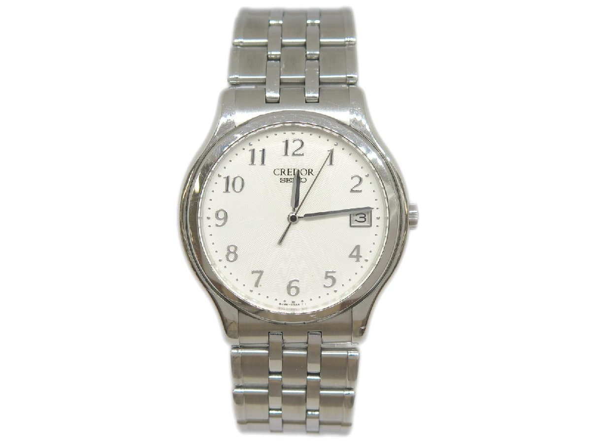 1円 ry SEIKO セイコー クレドール デイト メンズ QZ クオーツ 腕時計 
