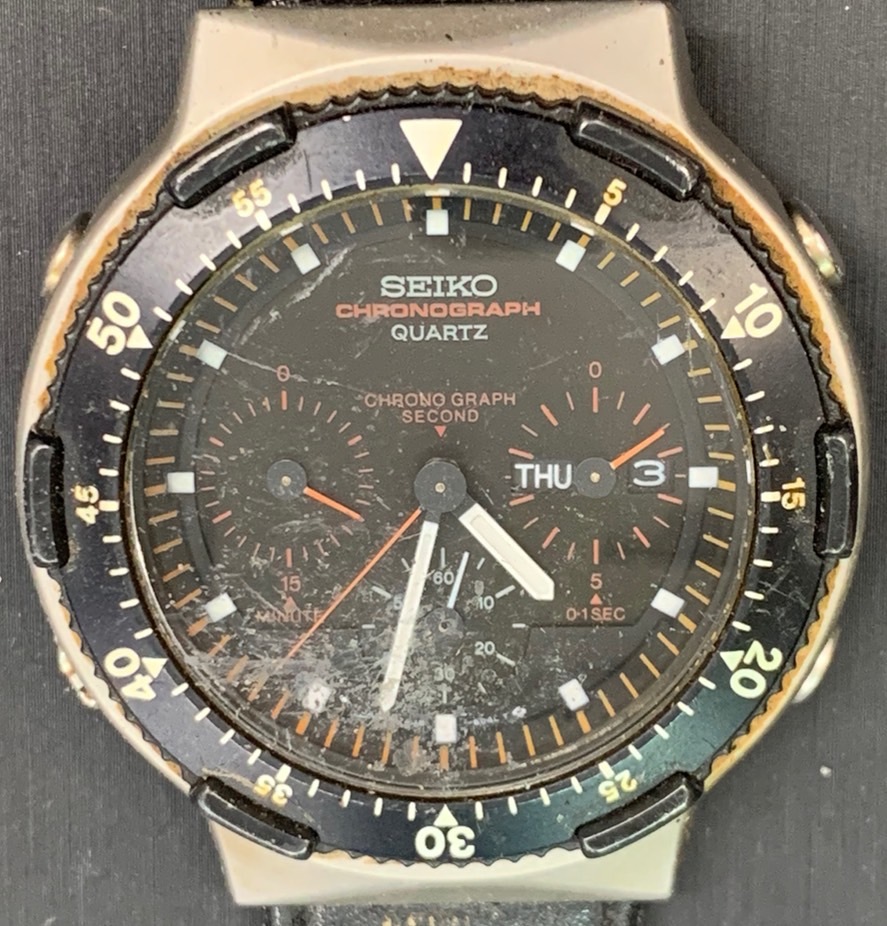 【1円スタート】SEIKO　セイコー　クロノグラフ　クオーツ　7A38-6050