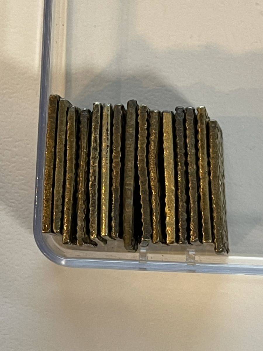 古銭 二分金 明治二分判金 止め分 まとめて15枚 約45㌘ 管理番号＝NO