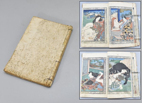 旧家蔵出 江戸時代 木版画 釈花八粧続矢的文庫 三の