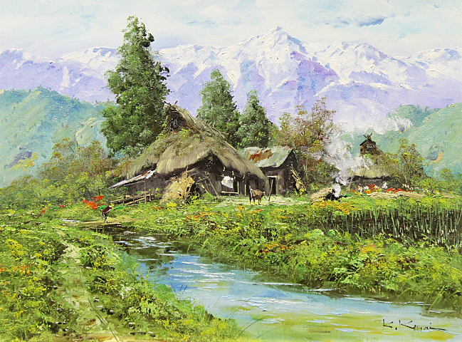 Yahoo!オークション 駒井敬三郎 - 油彩 6号 山麓風景 直筆 真作 油彩