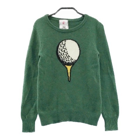 JUN&ROPE ジュン アンド ロペ ウール混 長袖ニットセーター ゴルフボール 柄 グリーン系 M [240001888495] ゴルフウェア レディース