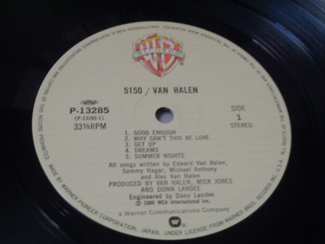 【ステッカー付き】ヴァン・ヘイレン／5150　レコード ステッカー付き】ヴァン・ヘイレン／5150 レコード ステッカー付き