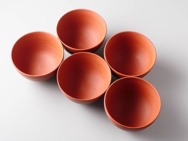 AB189. 人間国宝【三代山田常山】造 常滑焼 朱泥 茶器揃 急須 湯冷まし